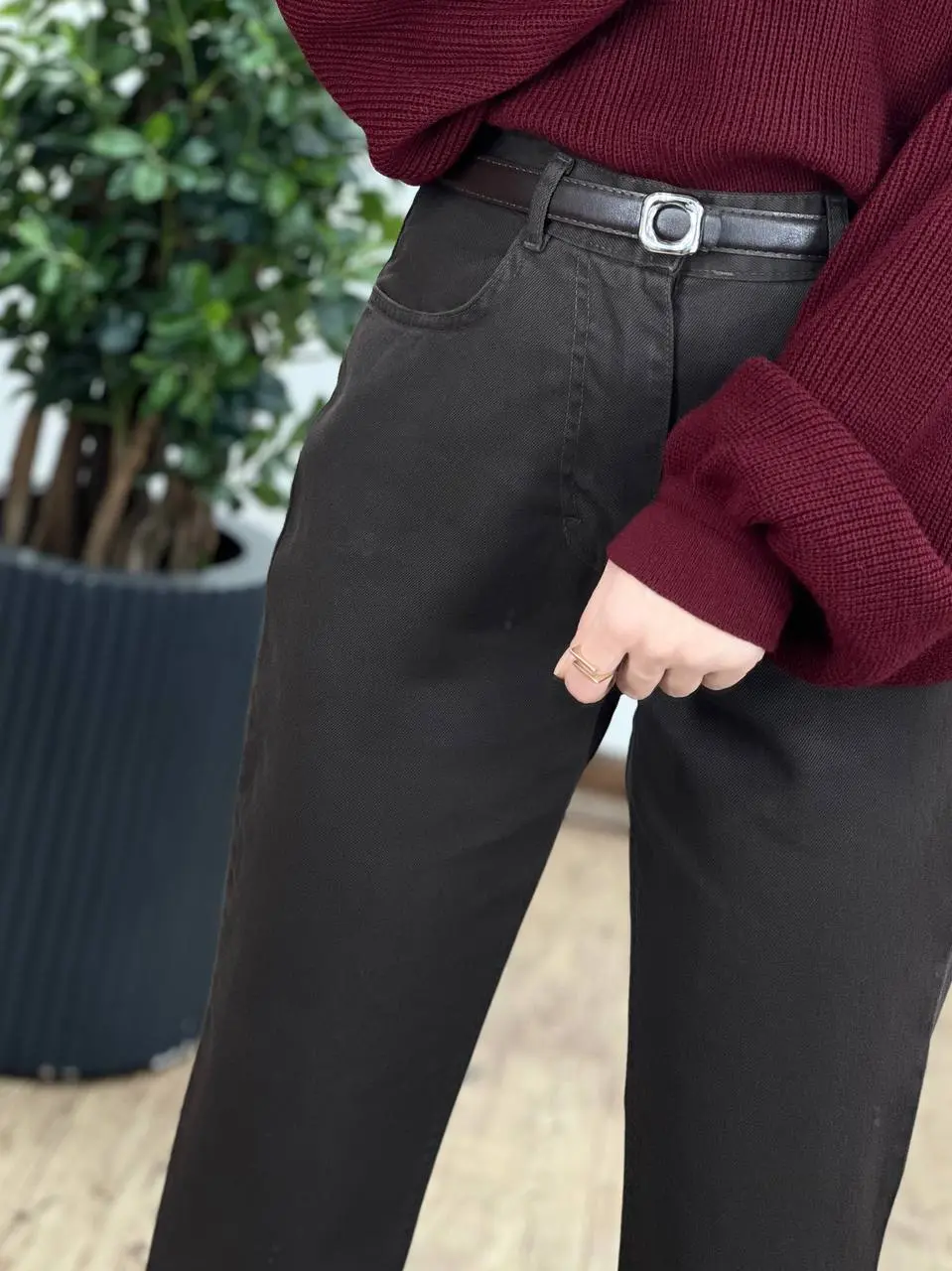 شلوار کتان واید کات